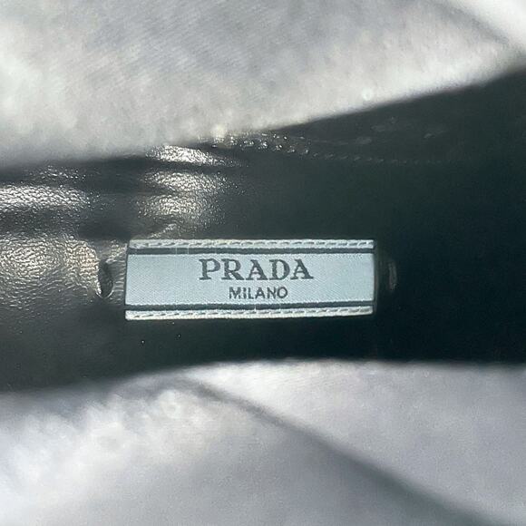 Prada Boots Triangle LOGO Shoes Nylon Pointed Toe 65mm Ankle Stiletto Heels EU37 - Picture 9 of 12